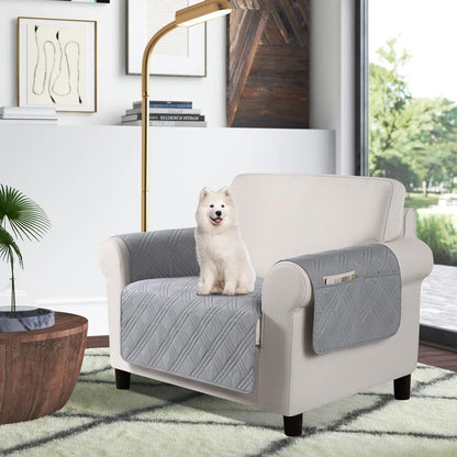 TAOCOCO 100% Waterproof Chair Cover for Pets Dogs with Non-Slip Backing in Light Gray – Pet Friendly