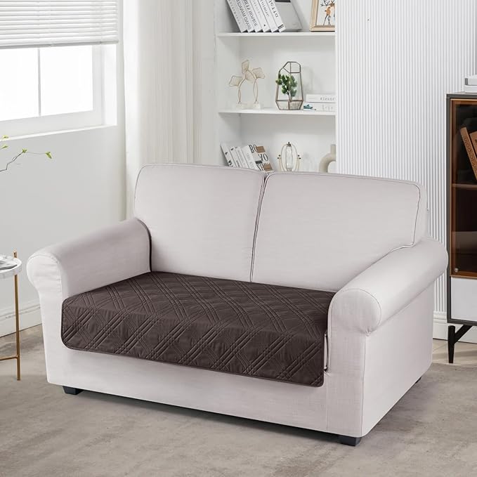 TAOCOCO 100% Waterproof Couch Cover 2 seat in chocolate – Non-Slip, Pet Friendly