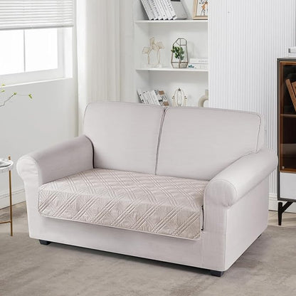 TAOCOCO 100% Waterproof Couch Cover 2 seat in cream– Non-Slip, Pet Friendly