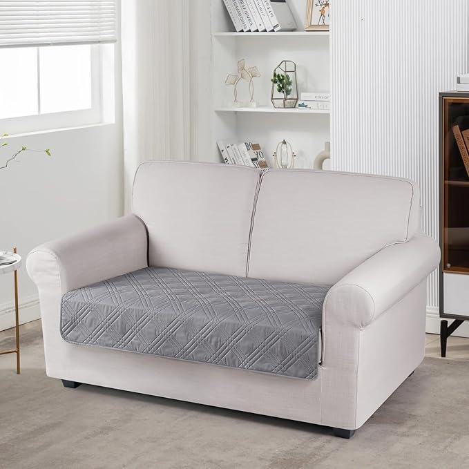 TAOCOCO 100% Waterproof Couch Cover 2 seat in light grey– Non-Slip, Pet Friendly