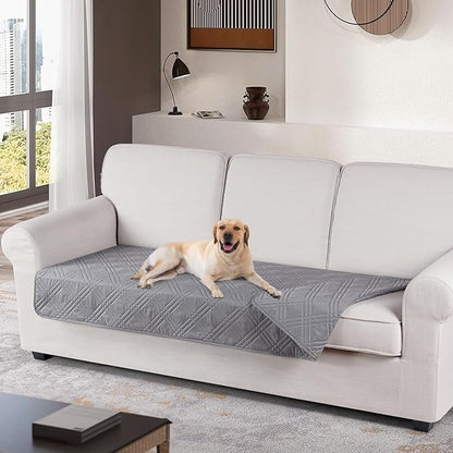TAOCOCO 100% Waterproof Couch Cover 3 seat in light grey– Non-Slip, Pet Friendly
