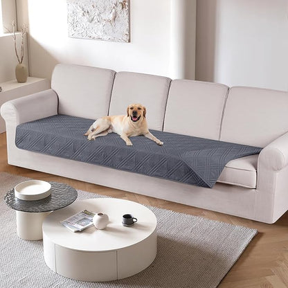 TAOCOCO 100% Waterproof Couch Cover 4 seat in dark grey– Non-Slip, Pet Friendly