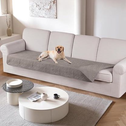 TAOCOCO 100% Waterproof Couch Cover 4 seat in light brown– Non-Slip, Pet Friendly