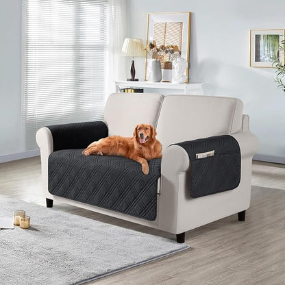 TAOCOCO 100% Waterproof Loveseat Cover for Pets Dogs 47.2 Inch in Black – Non-Slip, Pet Friendly