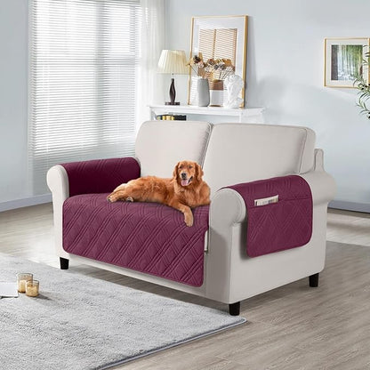 TAOCOCO 100% Waterproof Loveseat Cover for Pets Dogs 47.2 Inch in wine – Non-Slip, Pet Friendly
