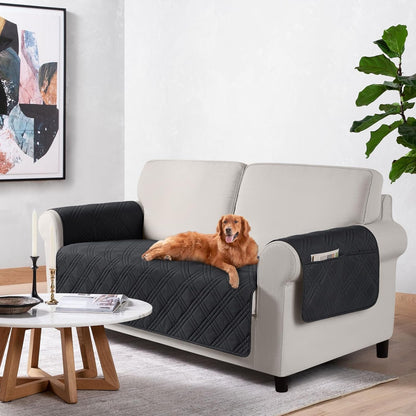 TAOCOCO 100% Waterproof Loveseat Cover for Pets 54 Inch in black