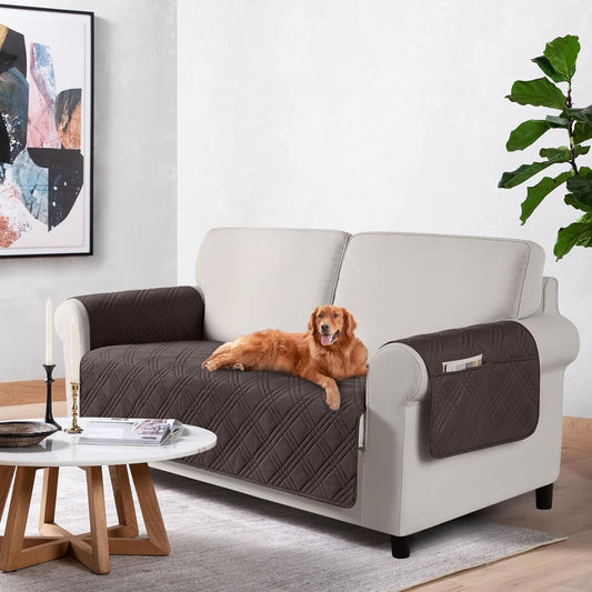 TAOCOCO 100% Waterproof Loveseat Cover for Pets  54 Inch in chocolate