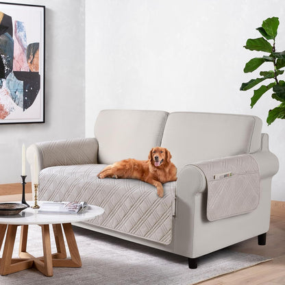 TAOCOCO 100% Waterproof Loveseat Cover for Pets Dogs 54 Inch in cream