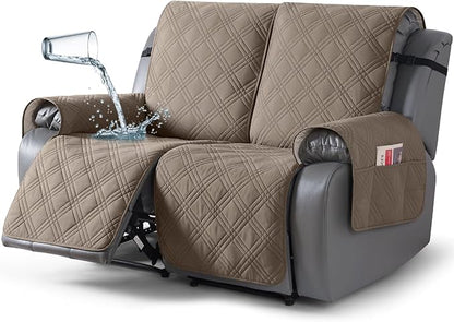 TAOCOCO 100% Waterproof Loveseat Recliner Cover 2-Seater in GRAY TAUPE – Pet Friendly