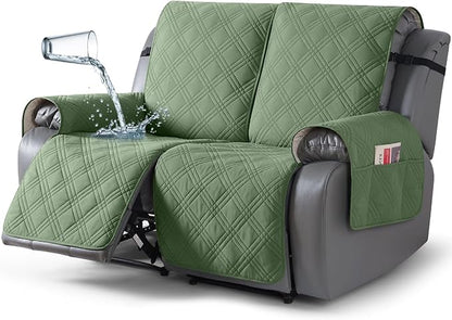 TAOCOCO 100% Waterproof Loveseat Recliner Cover 2-Seater in Bean Green – Pet Friendly