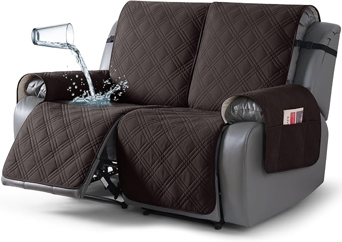 TAOCOCO 100% Waterproof Loveseat Recliner Cover 2-Seater in chocolate – Pet Friendly