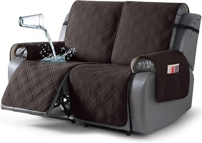 TAOCOCO 100% Waterproof Loveseat Recliner Cover 2-Seater in chocolate – Pet Friendly