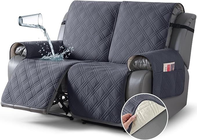 TAOCOCO 100% Waterproof Loveseat Recliner Cover 2-Seater in Dark Gray – Pet Friend