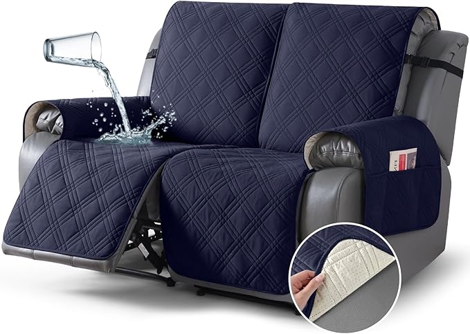 TAOCOCO 100% Waterproof Loveseat Recliner Cover 2-Seater in navy blue – Pet Friend