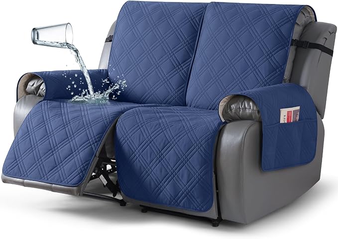 TAOCOCO 100% Waterproof Loveseat Recliner Cover 2-Seater in Ocean Blue – Pet Friendly