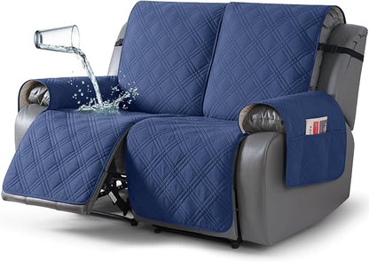 TAOCOCO 100% Waterproof Loveseat Recliner Cover 2-Seater in Ocean Blue – Pet Friendly