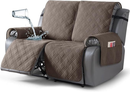 TAOCOCO 100% Waterproof Loveseat Recliner Cover 2-Seater in Taupe – Pet Friendly
