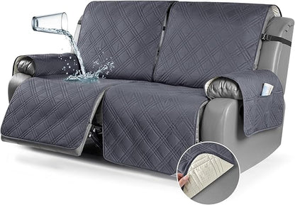 TAOCOCO 100% Waterproof Loveseat Recliner Cover Oversized 2-Seater in Dark Gray – Pet Friendly