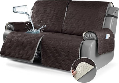 TAOCOCO 100% Waterproof Loveseat Recliner Cover Oversized 2-Seater in chocolate – Pet Friendly