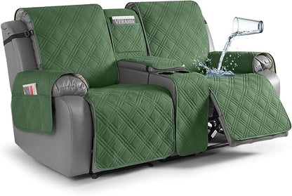 TAOCOCO Waterproof Loveseat Recliner Cover with Center Console 2-Seat in Vine Green – Non-Slip, Pet Friendly