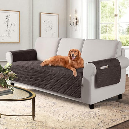 TAOCOCO 100% Waterproof 3-Seater Pet Couch Cover Non-Slip  in chocolate