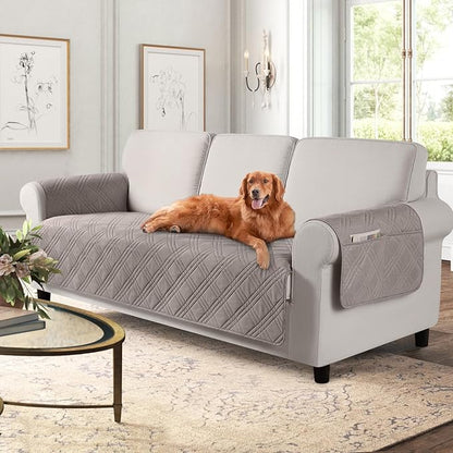 TAOCOCO 100% Waterproof 3-Seater Pet Couch Cover Non-Slip For Home Decor in ligth brown