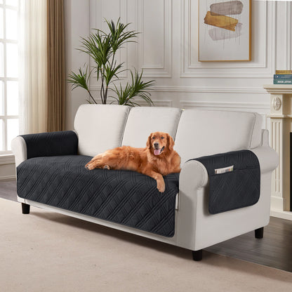 TAOCOCO 100% Waterproof 3-Seater Pet Couch Cover 72.4 Inch in Black – Non-Slip, Pet Friendly