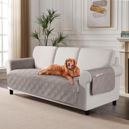 TAOCOCO 100% Waterproof 3-Seater Pet Couch Cover 72.4 Inch in Light Brown – Non-Slip, Pet Friendly