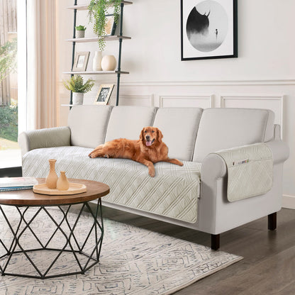 TAOCOCO 100% Waterproof 3-Seater Pet Couch Cover Non-Slip 78 Inch in cream