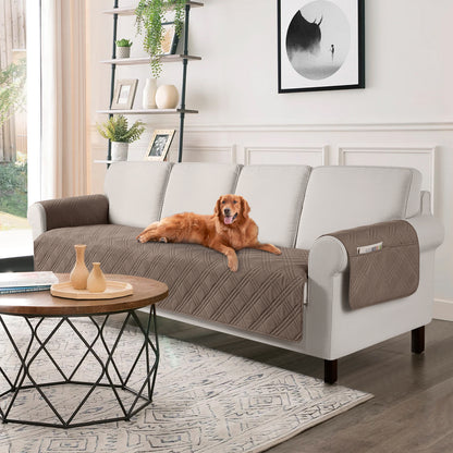 TAOCOCO 100% Waterproof 3-Seater Pet Couch Cover Non-Slip 78 Inch in taupe