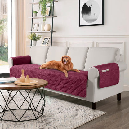 TAOCOCO 100% Waterproof 3-Seater Pet Couch Cover Non-Slip For Home Decor in wine