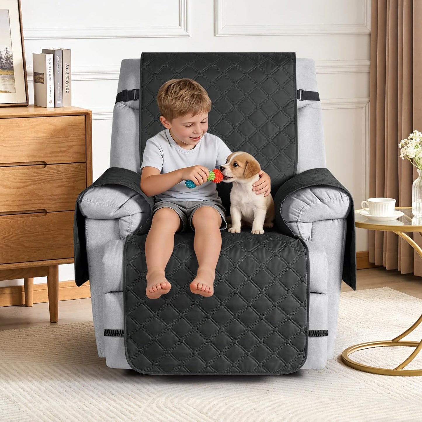 TAOCOCO 100% Waterproof 1-Seater Recliner Chair Cover 25 Inch in CHARCOALGRAY