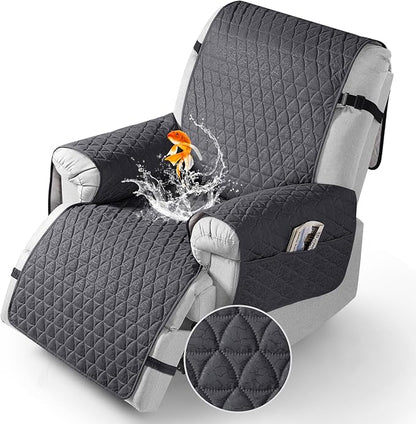 TAOCOCO 100% Waterproof 1-Seater Recliner Cover 28 Inch in Charcoal Gray – Pet Friendly