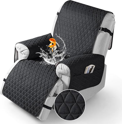 TAOCOCO 100% Waterproof 1-Seater Recliner Cover 28 Inch in Black – Pet Friendly