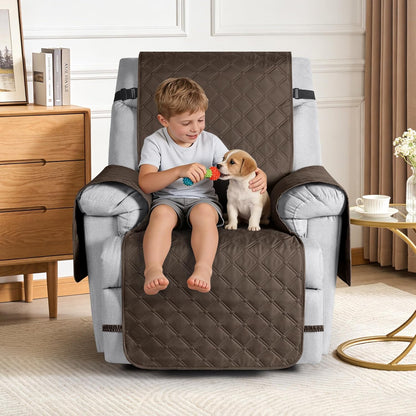 TAOCOCO 100% Waterproof 1-Seater Recliner Chair Cover 28 Inch in BROWN