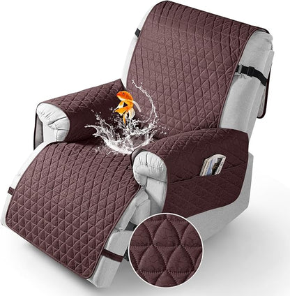 TAOCOCO 100% Waterproof 1-Seater Recliner Cover 28 Inch in Coffee – Pet Friendly