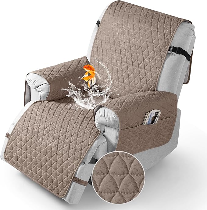 TAOCOCO 100% Waterproof 1-Seater Recliner Cover  28 Inch in Cream – Pet Friendly