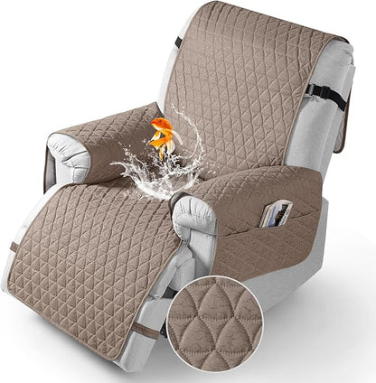 TAOCOCO 100% Waterproof 1-Seater Recliner Cover  28 Inch in Cream – Pet Friendly