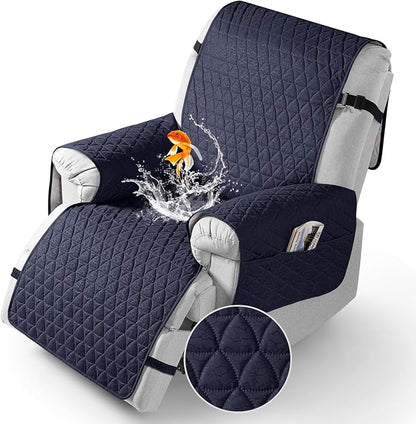 TAOCOCO 100% Waterproof 1-Seater Recliner Cover 28 Inch in Dark Blue – Pet Friendly