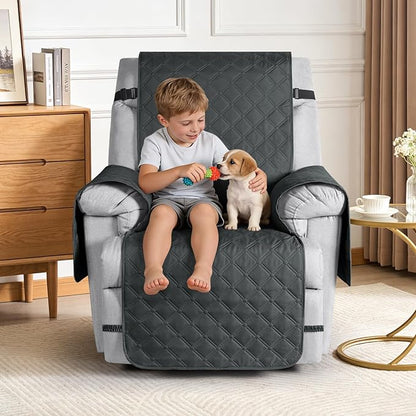 TAOCOCO 100% Waterproof 1-Seater Recliner Chair Cover 28 Inch in DARK GREY