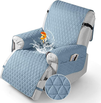 TAOCOCO 100% Waterproof 1-Seater Recliner Cover 28 Inch in Light Blue – Pet Friendly