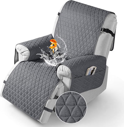 TAOCOCO 100% Waterproof 1-Seat Recliner Chair Cover 28 Inch In Light Grey