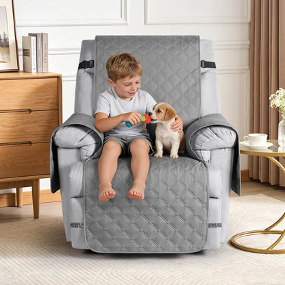 TAOCOCO 100% Waterproof 1-Seater Recliner Chair Cover 28 Inch in LIGHTGREY