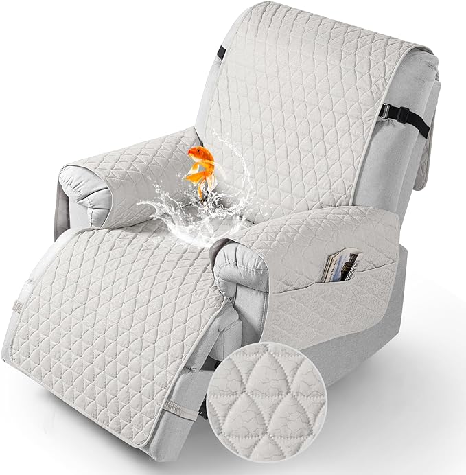 TAOCOCO 100% Waterproof 1-Seater Recliner Cover 28 Inch in Off White – Pet Friendly