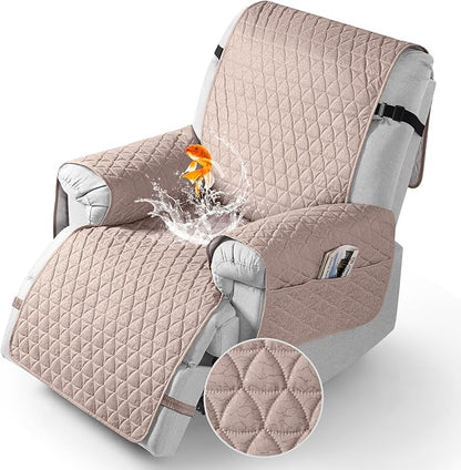 TAOCOCO 100% Waterproof 1-Seater Recliner Cover 28 Inch in Peach – Pet Friendly