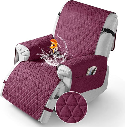 TAOCOCO 100% Waterproof 1-Seater Recliner Cover 28 Inch in Wine – Pet Friendly