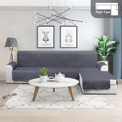 TAOCOCO 100% Waterproof Reversible L-Shaped Sectional Sofa Cover Large For Home Decor in dark grey