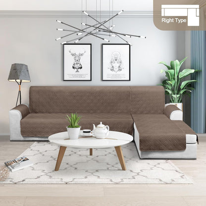 TAOCOCO 100% Waterproof Reversible L-Shaped Sectional Sofa Cover Large For Home Decor taupe