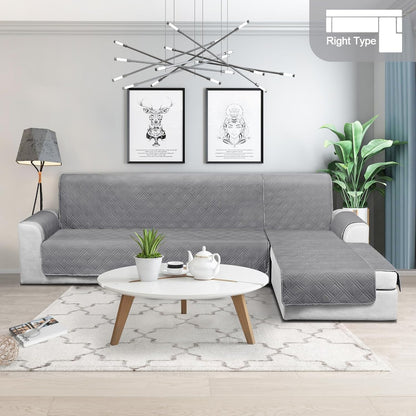 TAOCOCO 100% Waterproof Reversible L-Shaped Sectional Sofa Cover Small in Light Gray – Pet Friendly