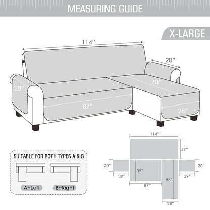 Couch Slipcover L Shape Sofa Cover Sectional - TAOCOCO